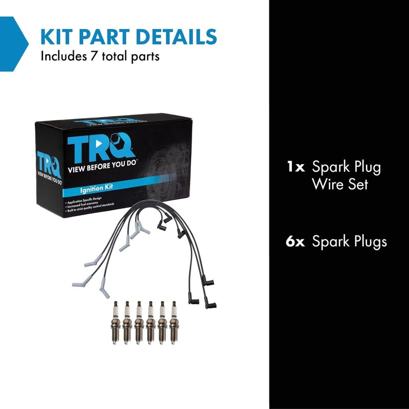 TRQ Spark Plug Kit 7 Piece Iridium Spark Plugs Compatible with 2003 Ford Windstar - Image 2